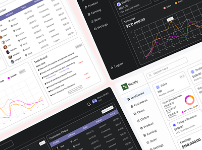 Plantly - Ecommerce dashboard (Light and dark mode) app dashboard design ecommerce plantly prodcutdesign ui uidesign uidesigner uiux ux uxdesign uxdesigner web