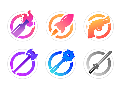 Weapon Icon Set animation branding illustration logo