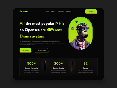 NFT Marketplace-web landing 2022 3d animation bitcoin blockchain branding colour design dribble figma illustration landing page landingpage new nft pro ui ux web website