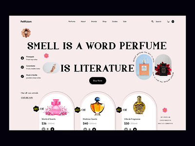 Perfume Web Design animation branding design figma graphic design illustration juraj masar laniding page logo musemind perfume perfume web sajon slava kornilov top design trending ui ux vector website