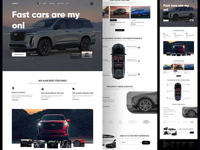 Car automobile vehicles website landing page