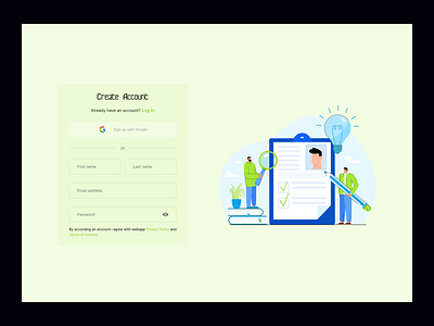 Create account web page clean ui creat page creat account dashboard design design system form ui google page illustration log out login page masud sardar registartion sign in sign in page sign up sign up page ui ux web
