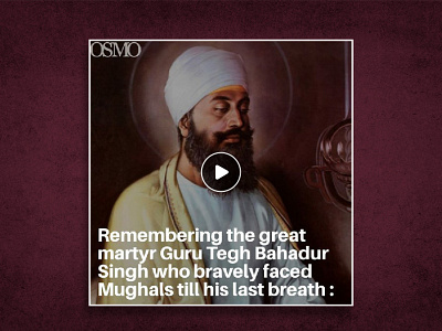 Remembering the martyr Guru Tegh Bahadur Singh advertisement branding design digital content graphic design history igtv india instagram knowledge marketing photo slideshow post video editing