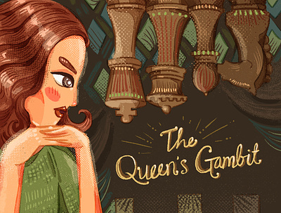 Queens Gambit brush chess girl illustration movie illustration queens gambit