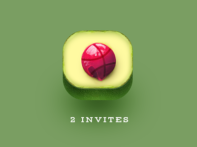 Two Dribbble Invites avocado basketball dribbble invitation invites
