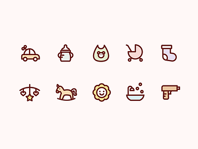 Icons for baby app icon illustration ui