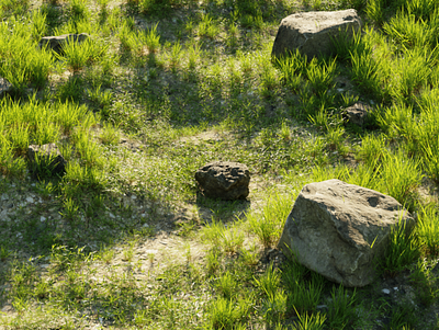 Grass Land 3d blender grass modelling realistic rendering scatter