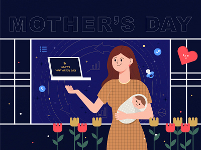HAPPY MOTHER'S DAY art design illustration mother vector