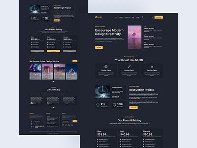 3D Design Website Landing Page