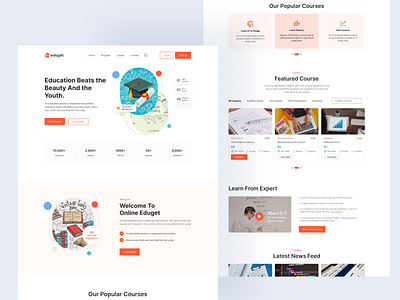 Educational Courses Website Landing Page course design educational landing page learning ui website website desigh website landingpage