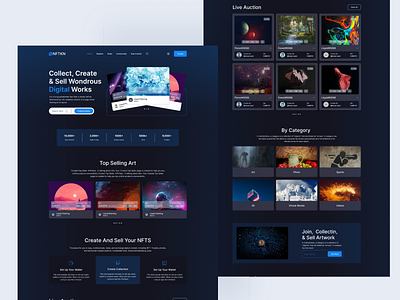 NFTKN - NFT Landing Page Design design nft nft design nft website ui website website desigh website landingpage