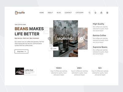 Coffee Shop Web Home page coffee shop coffee ui design food web design soffee web ui web home page website website desigh