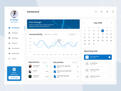 Dr. Dashboard connection dashboard design doctor medical ui