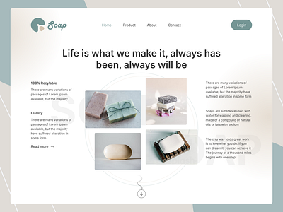 Soap- Website Home page design soap website ui webpage website website desigh