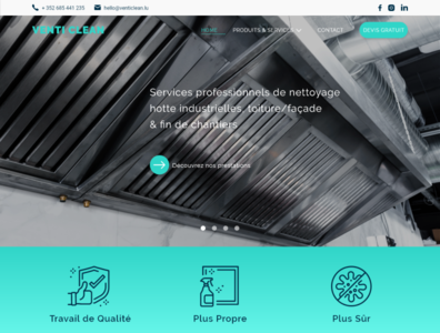 Website Design & Development for Venticlean - B2B Cleaning adobe branding design frontend graphic design htmlcss javascript logo ui vectors web design web development xd