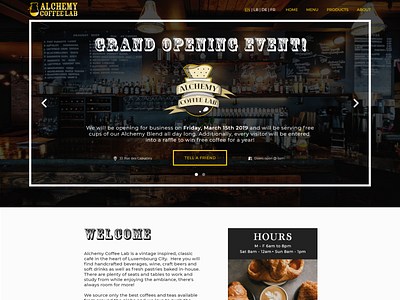 Alchemy Coffee Lab - landing page adobe adobe xd branding design graphic design illustrations illustrator illustrator cc logo logo design typography ui vectors