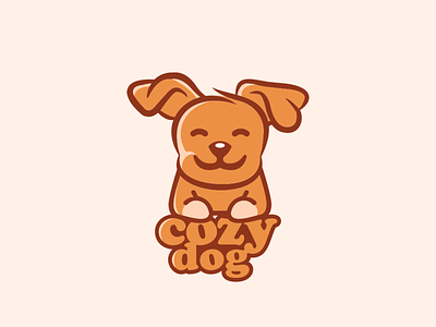 cute dog design logo