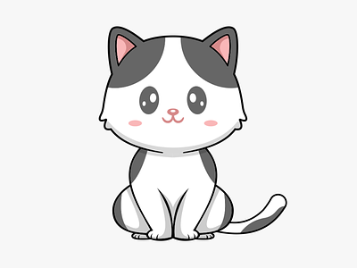 cute cat logo design