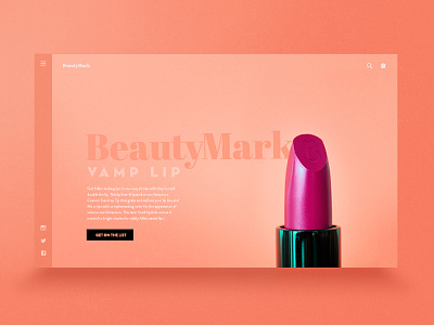 Daily UI #3 design girly interface landing page makeup splash web web design