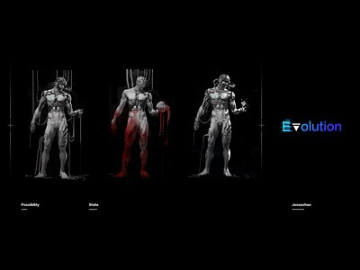 Evolution - Possibility / State characters conceptart cyberpunk cyborg digital2d illustration logo