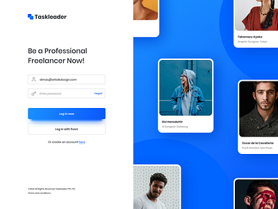 Taskleader - Freelancer Marketplace b2b b2c fiverr freelancer header interface landing page marketplace minimal website design