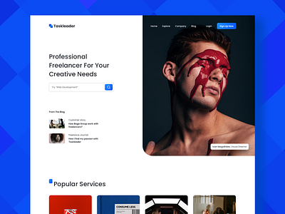 Taskleader - Web Design freelancer hero image landing page landing page design landing page header web design web design and development