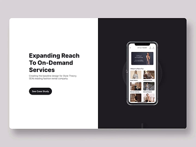 Homepage - Case Study Section app case study figma mobile smart animate webdesign