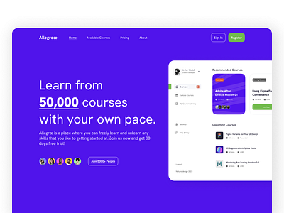 Course UI - Landing Page course course app educational online
