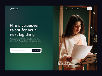 Get a Voiceover Talent - Web Design landing page marketplace voice over web design web design and development