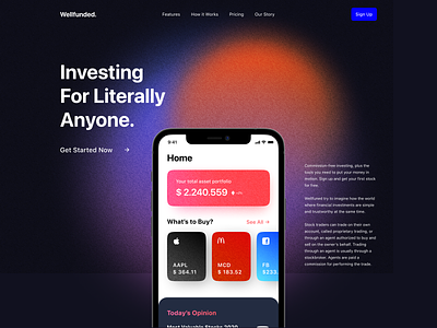 Stock Investing Website Homepage