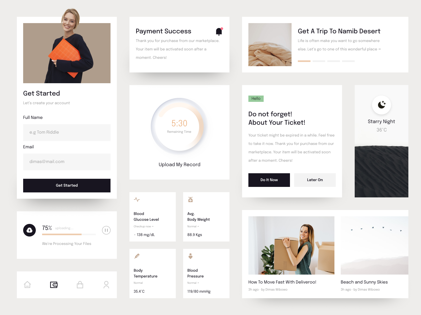 Minimalist UI Widgets by Dimas Wibowo on Dribbble