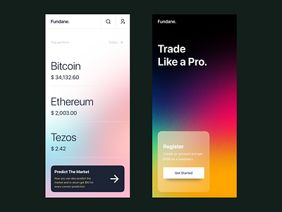 Cryptocurrency Trading App bitcoin blockchain crypto cryptocurrency gradient mobile stock app trading app