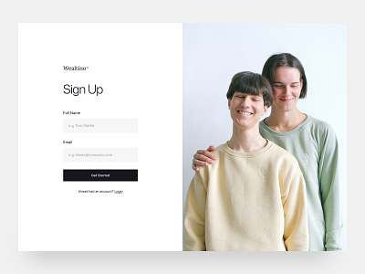 Simple Registration Page minimal register sign up simple web design white space