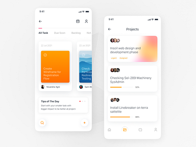 Task Management App gradient interface minimal mobile planner product design project management app task task management to do list