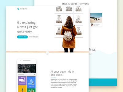 How If - Google Trips app design google landing minimal page ui ux