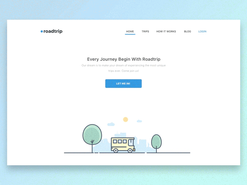 Project Roadtrip Landing Page