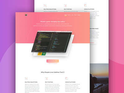 Sublime Text Website Interface daily interface landing minimal page sublime ui ux