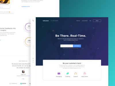 Nelicomm - Landing Page customer daily gradient intercom interface landing page support zendesk