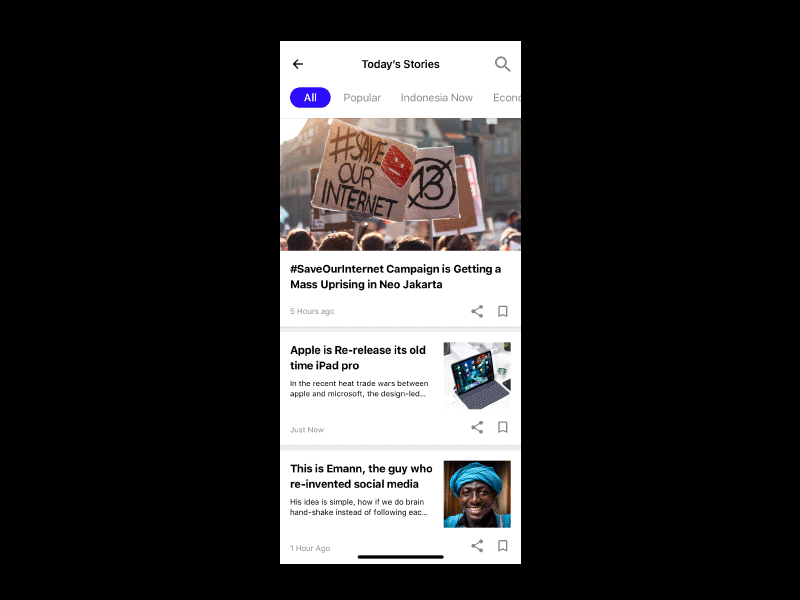 #Motion - Simple Transition interaction iphonex modular design motion news app newsfeed uidesign uxdesign