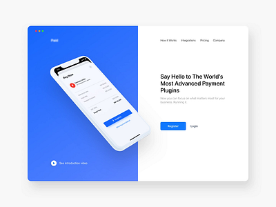 Payment Integration Startup Landing Page interface landingpage motion payment payment app payment form payment method plugin product design stripe webdesign