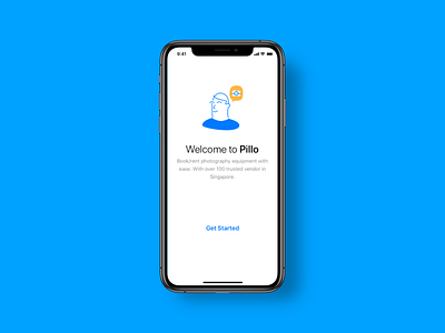 Photography Rental App app design illustration intro minimal app on boarding photographer photography rental service splash screen ui ux walkthrough