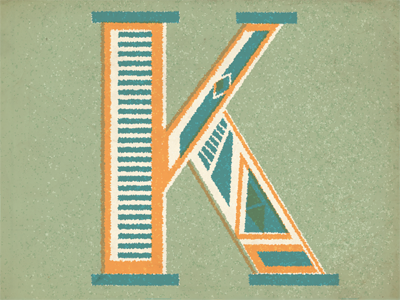 K - Typography design k letter letter k monogram pattern type typography vintage