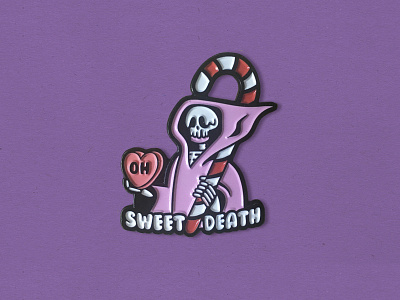 Oh Sweet Death Enamel Pin candy death enamel grim reaper pin pun sweet