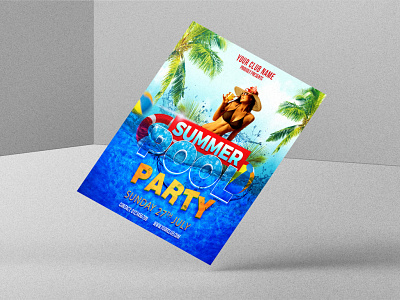 Pool Party Flyer ads banner bannerads branding creative dance party dj event flyer graphic design halloween hiphop modern music party night club party pool poster summer