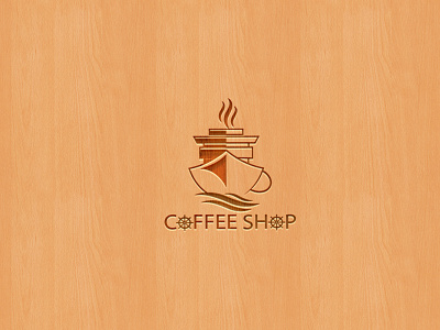 Coffee Ship brand branding cafe coffee corporate cup design flat graphic design icon logo logo creation logo maker luxury modern ship shop vector