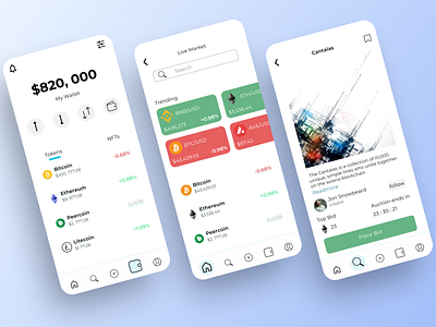 StormWallet Assets and Market Section