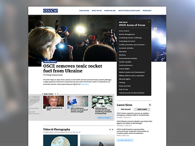 OSCE | Website design europe homepage news non profit ui website