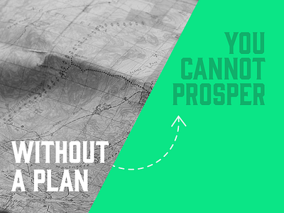 How to Prosper angle arrow green map plan type typography
