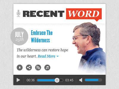 Audio Player audio player date icons sermon talk user interface