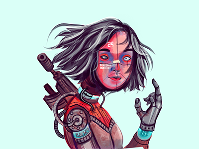 Cyborg Girls digitalpainting illustration